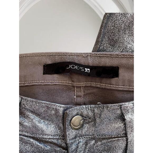 Joe’s Jeans Women Mid Rise Skinny Metallic Coated Glitter Gray Silver 28 Mari - Picture 3 of 10